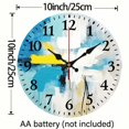 thumbnail image 3 of Creowell Wall Clock, Abstract Painting Art & Language Brush Strokes Print, Wall Hanging Decor, Perfect for Living Rooms, Kitchens, Dorms, Everyday Gifts, 10 Inches 10x10in, 3 of 8