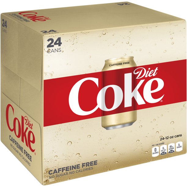 Diet Coke Caffeine Free Soda Soft Drink, 12 fl oz, 24 Pack