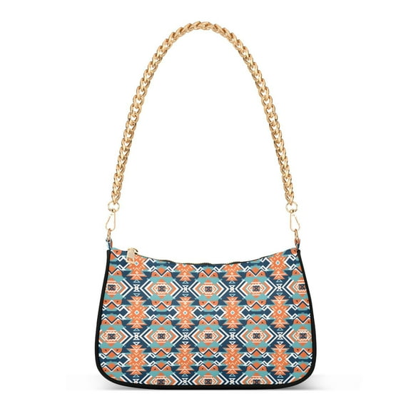Rustic Tribal PatternWomen Small Shoulder Bag Crossbody Tote Hobo Bags Purse Clutch Handbags with Chain Strap for Women