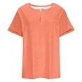 thumbnail image 2 of Plus Size Tops for Women Summer Short Sleeve Oversized T Shirt Casual V Neck Loose Tee Shirts Orange Xxl, 2 of 6