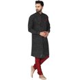 thumbnail image 4 of SKAVIJ Kurta Pajama Set for Men Traditional Wedding Party Dress Black M, 4 of 6