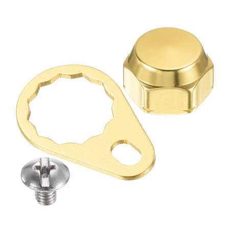 Uxcell Fishing Reel Right Handle Screw M8 Nut Cap Locking Plate DIY Accessories Gold
