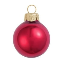 28ct Pearl Rubine Red Glass Ball Christmas Ornaments 2" (50mm)