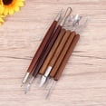 thumbnail image 5 of HERFIER 6pcs Wooden Handle Pottery Clay Sculpture Carving Modeling Tools 7.47x0.47x0.47in, 5 of 8