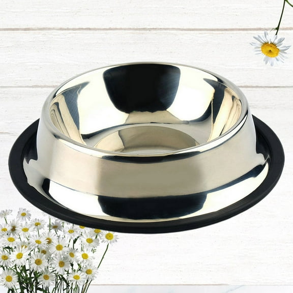 Masteelf  Stainless Steel Feeder Bowl Cat No Spill Water for Cats Dogs Silver