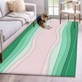 thumbnail image 3 of Rectangle Area Rug 4x6ft,Abstract Green Beige Ocean Wave Washable Carpet Non-Slip Runner Accent Rugs Indoor Floor Mat for Bedroom Living Room Decor,Modern Minimalist Style, 3 of 9