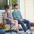 thumbnail image 5 of Sunnydaze 2-Person Argyle Diamond High Back Iron Outdoor Garden Bench, Black, 5 of 8
