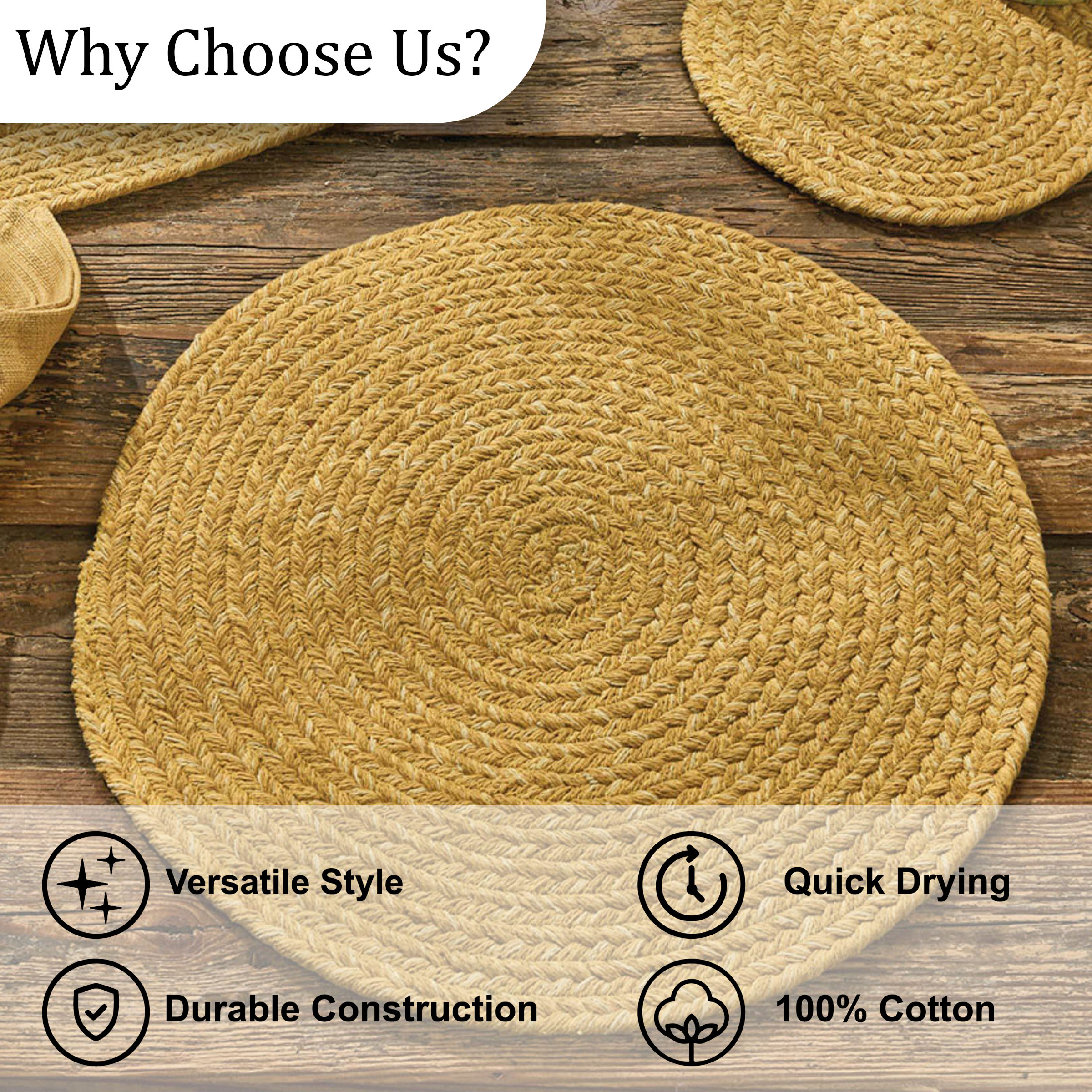 Park Designs Cumin Spice Bin Braided Placemat Set of 4