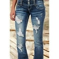thumbnail image 2 of Jeans Baggy Déchirés Taille Basse pour Femmes Coupe Ample Jambe Grand Style Coréen Rétro Polyester, 2 of 9
