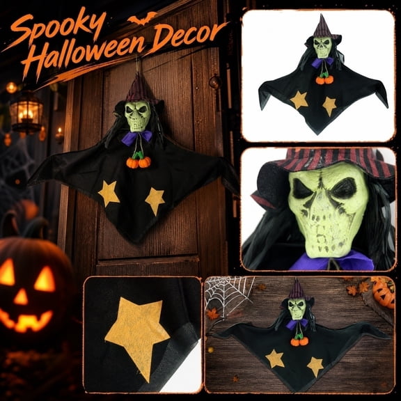 Hanging Halloween Decorations Outdoor, Halloween Outdoor Hanging Decorations, Halloween Wall Decor, Halloween Pumpkin Decorations, 12X11 Inch 1Pc Lightweight Hanging Door Ornament