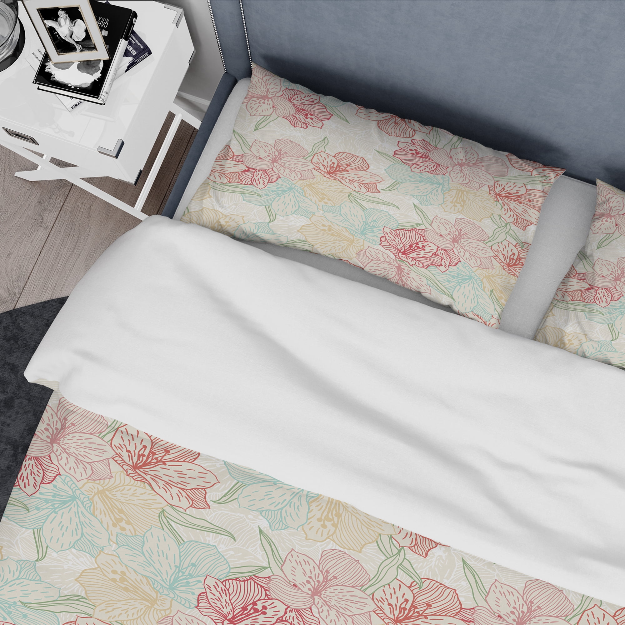 Designart 'Abstract Flower Pattern with Orchid' Modern & Contemporary Duvet Cover Set
