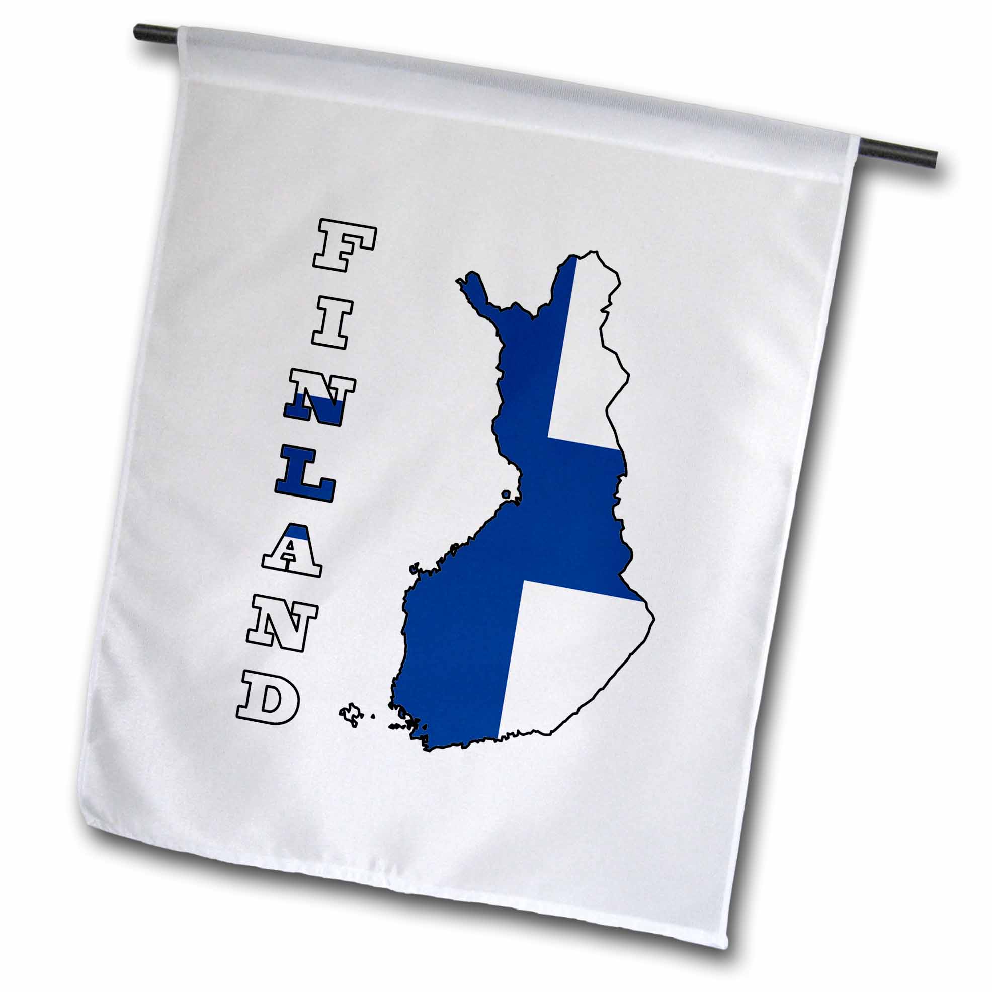3dRose The flag of Finland in the outline map of the ...