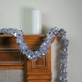 thumbnail image 3 of Northlight 12' x 4" Unlit Shiny Holographic Silver Christmas Tinsel Garland, 3 of 3