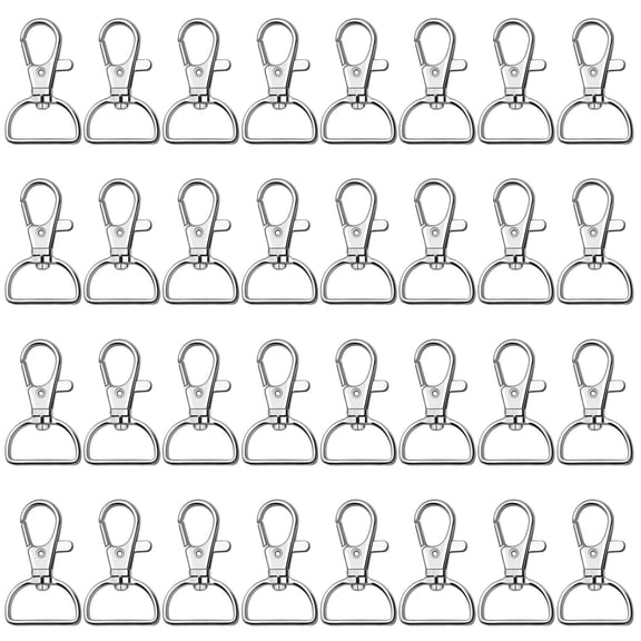 Key Chain Clip Hook, D Ring Clip Keychain Lanyard Swivel Snap Hooks Clip on Key Ring for Crafts and Purse Hardware 50pcs