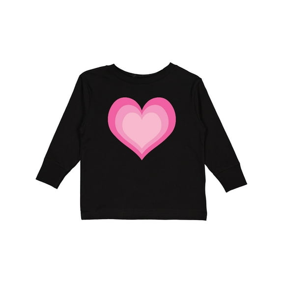Inktastic Pink Valentine Heart Girls Long Sleeve Toddler T-Shirt