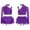 Purple, variant on Moggemol Kids Girls Ballet Jazz Dance Outfits Rhinestones One Shoulder Crop Top Feather Briefs Set Blue Green 6