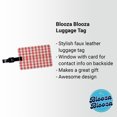thumbnail image 2 of Red White Gingham Watercolor Faux Leather Travel Luggage Tag, 2 of 7