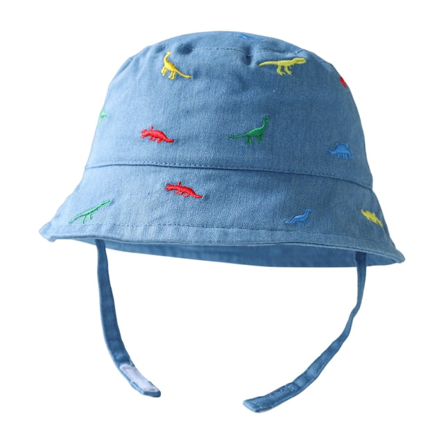 MIASHUI Baby Sun Hats Toddler Dinosaur Embroidery Beach Hat Summer Adjustable Bucket Cap,Blue,One Size
