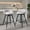 Gray & Black, variant on Demi Bonn Upholstered Bar Stools Set of 2, Padded Backrest with Footrest, Linen Cushion Kitchen Island Stools, Gray
