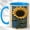 Blue, variant on Classic Sunflower Coffee Mug, Rustic Floral Mug, Ceramic 11 oz