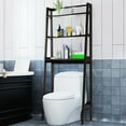 thumbnail image 2 of Gymax 3-Shelf Over-The-Toilet Storage Rack Bathroom Shelf Organizer Space Saver Brown, 2 of 10