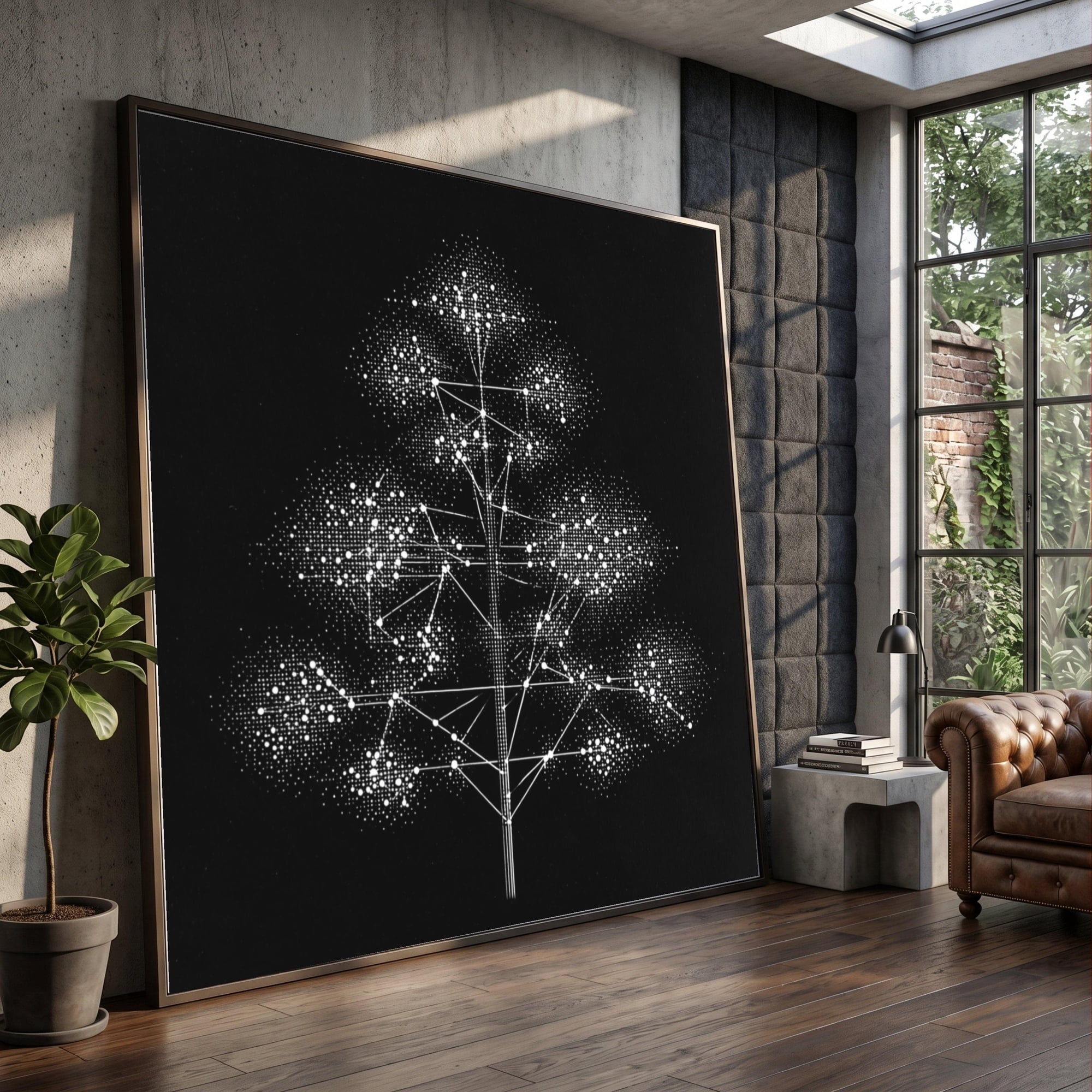 Abstract Geometric Tree Art Dot Art Wall Decor Minimalist Nature Print Home Decor Office Wall Art
