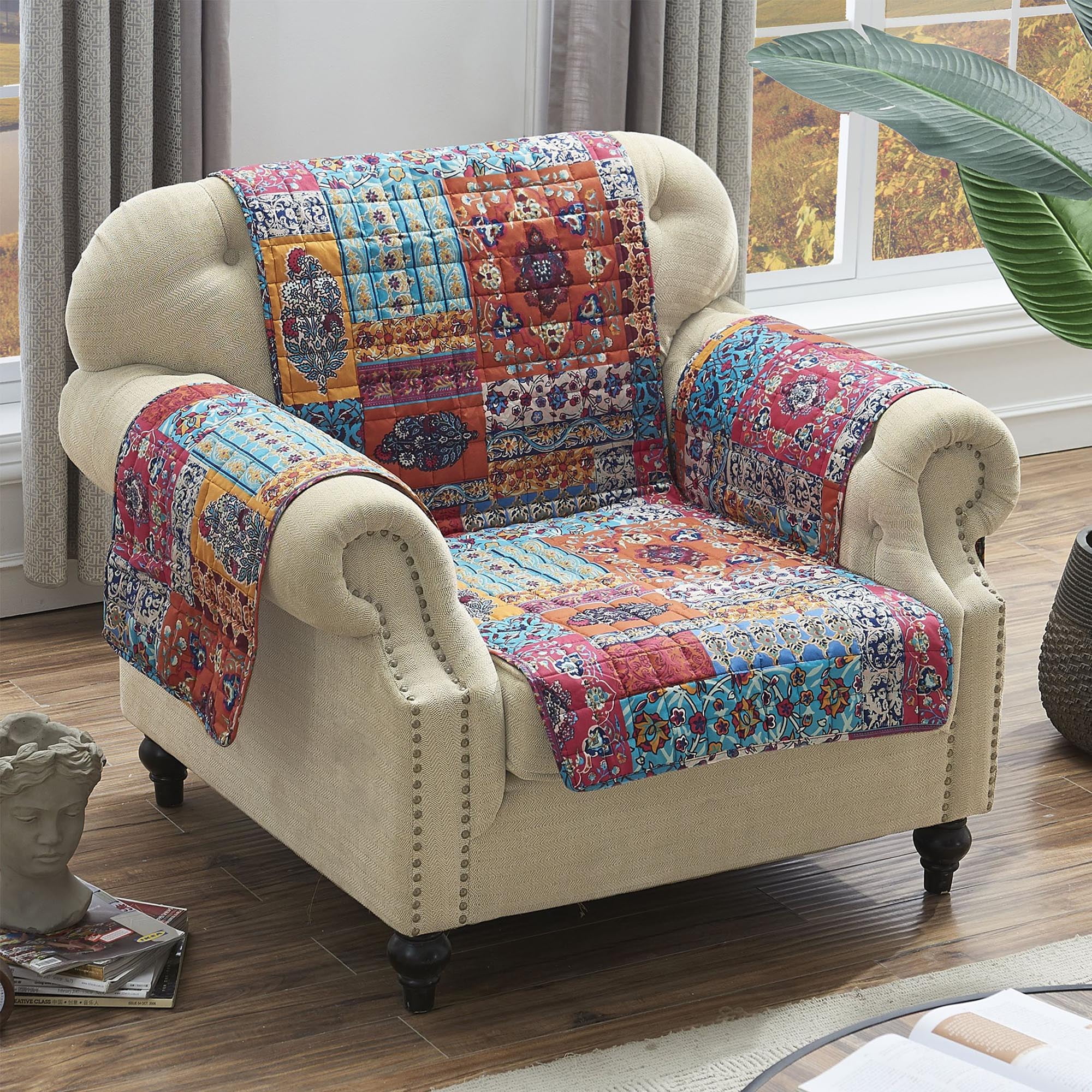 Barefoot Bungalow Indie Reversible Arm Chair Furniture Protector Cover