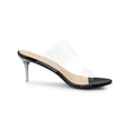 thumbnail image 3 of BLISSFUL STEP Sandales à Talons Aiguilles Transparentes pour Femmes à Bout Ouvert à Enfiler Noires 7, 3 of 8