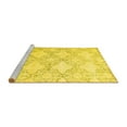 thumbnail image 2 of Ahgly Company Machine Washable Indoor Round Abstract Yellow Contemporary Area Rugs, 4' Round, 2 of 4