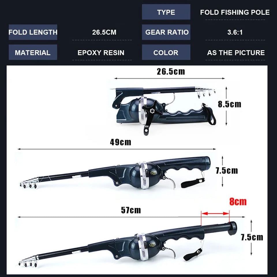 Folding Mini Travel Rod for Fish High Quality Foldable Fishing Rod With Reel Line Combo Portable Pocket Throwing Rock Telescopic