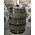 thumbnail image 6 of RTS Home Accents Polyethylene 50 Gallon Flat Back Dual Brass Spigot Rain Barrel, Woodgrain with Black Stripes Color, 6 of 6
