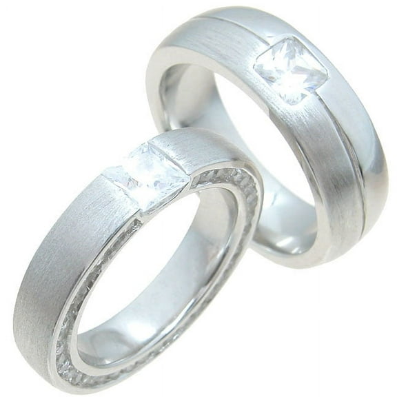 Sterling Silver Wedding Bands Sets for Him and Her and Wedding Rings