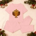 thumbnail image 4 of Levmjia Womens 3 Piece Pajama Set Short Sleeve Top With Pants and Shorts Thanksgiving Soft Sleepwear Casual Home Comfort Relaxing Nightwear Daily Wear, 4 of 8