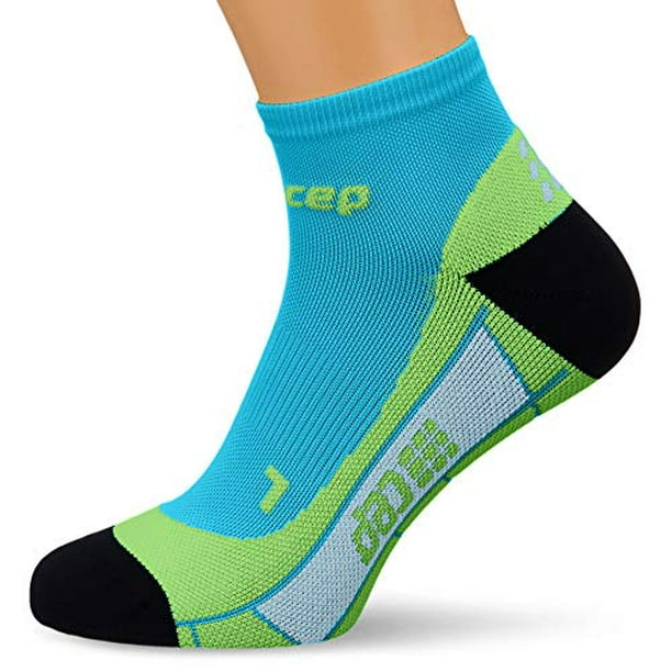 Men?s Ankle Compression Running Socks CEP Low Cut Socks (Hawaii Blue/Green) V