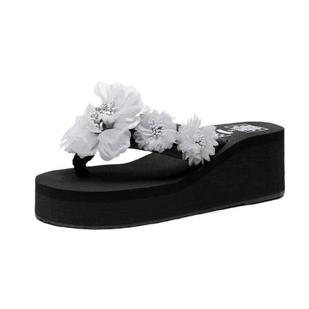 

Women Ladies Fashion Summer Flowers Bohemian Style Slippers Beach Sandals Shoes Womens Slippers Size 9 Dog Slippers for Women Non Slip