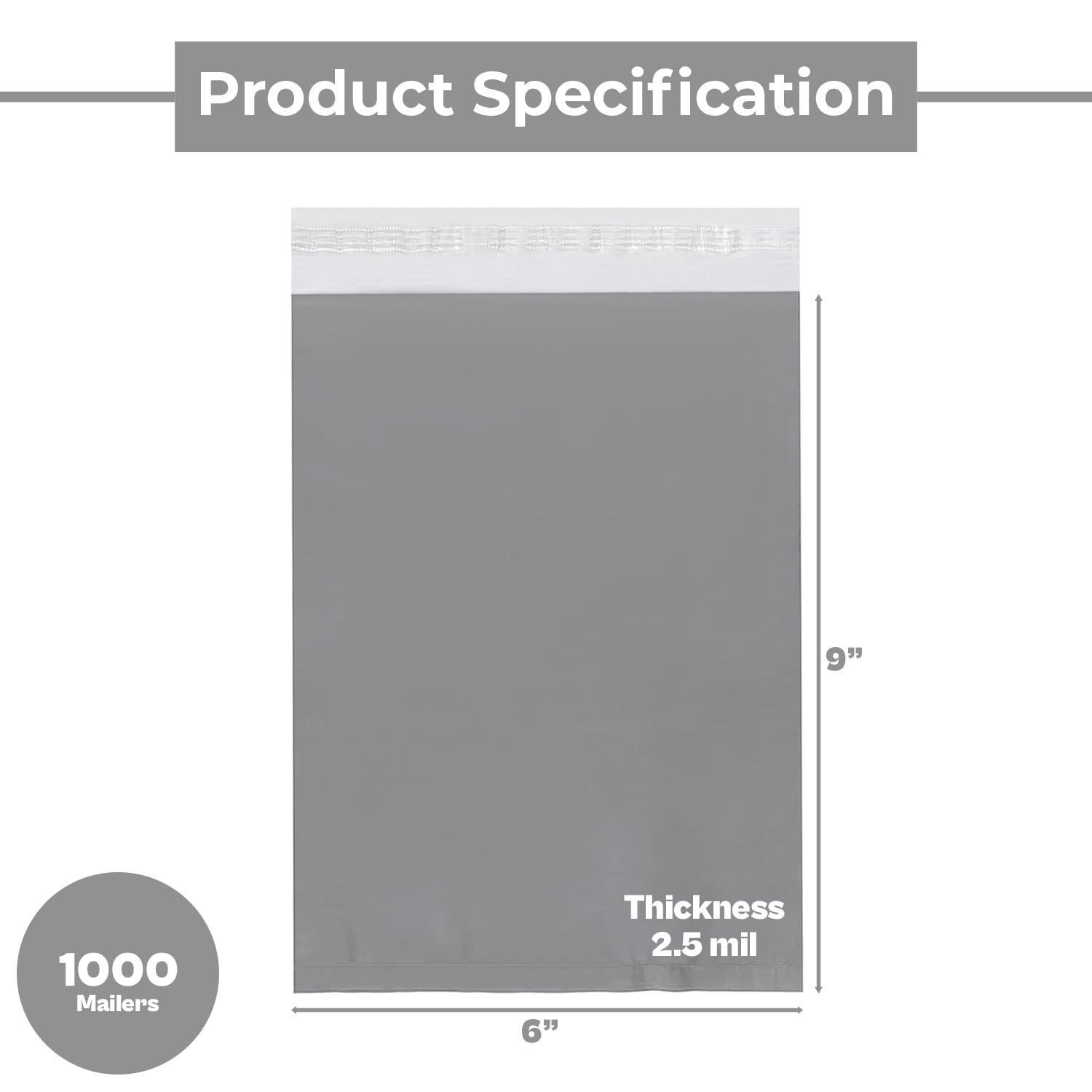 SSBM 1000 6x9 Poly Mailers Clear View Shipping Mailing Envelopes, 6" x 9" Self Sealing Bags for Clothing, Catalog
