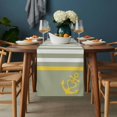 thumbnail image 2 of Anchor Sage Green Table Runner - 60 Inch Long, Kitchen Dining Table Runner Dresser Scarves, Yellow Nautical White Geometric Stripe Farmhouse Decor for Coffee Tables Wedding Party Banquet, 2 of 8
