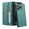 thumbnail image 2 of For iPhone 16 Pro Max Flip Wallet Phone Case,[RFID Blocking]PU Leather Magnetic Folio Cover,With Card Slots,Flip Folding Kickstand,Shockproof TPU Anti-fall Rugged Phone Case Cover,Green, 2 of 9
