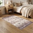 thumbnail image 2 of ODIKA 5'x7' Ultra-Soft Area Rug, Purple Boho Abstract Ombre Stripes Vintage Motif Watercolor Blend None Washable, Bare feet friendly, Silk-Touch for Bedroom Home office, 2 of 7