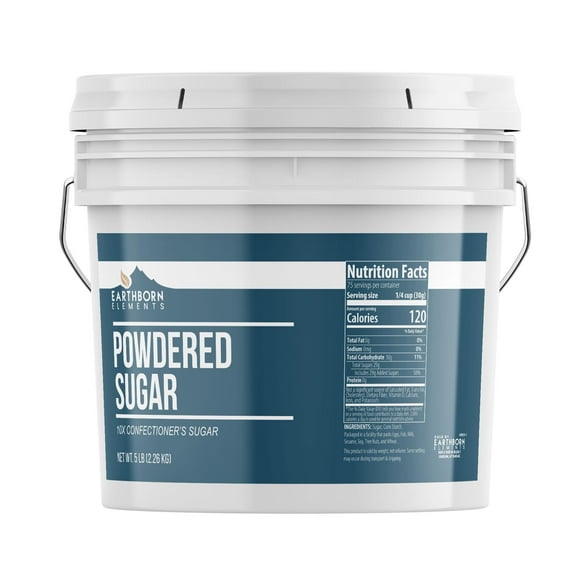 Earthborn Elements Powdered Sugar 1 Gallon Bucket, Baking Essential, Desserts & Candy