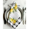 thumbnail image 2 of Cloth Napkins Vintage Watercolor Lemon White Wood Washable Soft Kitchen Dinner Napkin Set of 4,Farmhouse Buffalo Plaid Reusable Cocktail Napkins for Wedding Holiday Party Event,20x20In, 2 of 7