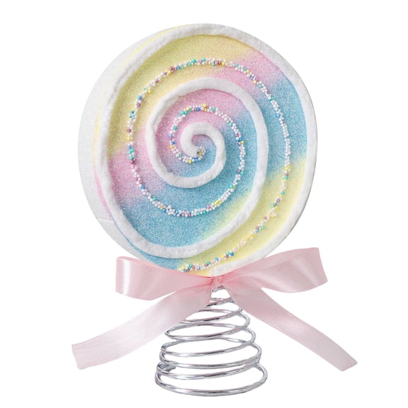 Christmas Tree Topper Candy Decoration, Light Color Faux Foam Candy with Spiral Base for Indoor Festival Tree Decoration Home Decor