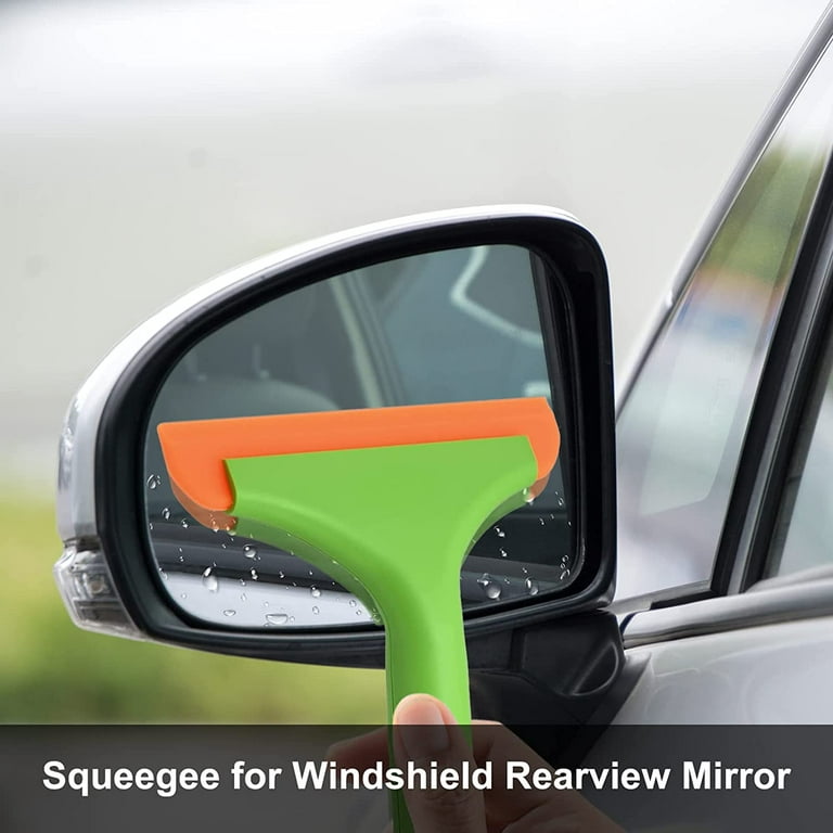 TRIANU 2 Pcs All-Purpose Squeegee for Car Window, Super Flexible Silicone  Squeegee for Window Cleaning Small Squeegee for Car Windshield Squeegee,  Green 