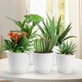 thumbnail image 6 of TGY Resin Planters with Saucers & Drainage,5 Pack Plant Pots for Indoor,Modern Plastic Flower Pots,for Garden Flowers Succulents,Home Decor,4.5/5/5.5/6.5/7 Inch,White, 6 of 7