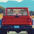 thumbnail image 4 of SEANATIVE 66.9 x 22.4 Inch Truck Rear Window Graphic Perforated See Through Stickers UV Protection Pickup Decal, Easy Install Back Window Tint Car Accessory, Tribe Highland Cow Flower Print, 4 of 7