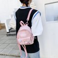 thumbnail image 4 of Mochila de lona estilo Preppy para mujer morral pequeño informal con Likrtyny insignia de dibujos animados para chicas y niños, 4 of 9