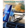 thumbnail image 3 of Alloy Folding Magnetic Car Phone Holder, 360° Rotatable Universal Cell Phone Mount with 6 Strong Magnets, Dashboard Phone Holder for Cars Compatible with All Smartphone, 3 of 6