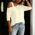 thumbnail image 6 of TGSLY Asymmetric One Shoulder Tops for Women Lightweight Thin V Neck Solid Color Blouses Relaxed Dressy Casual Half Sleeve T-Shirts L, 6 of 8