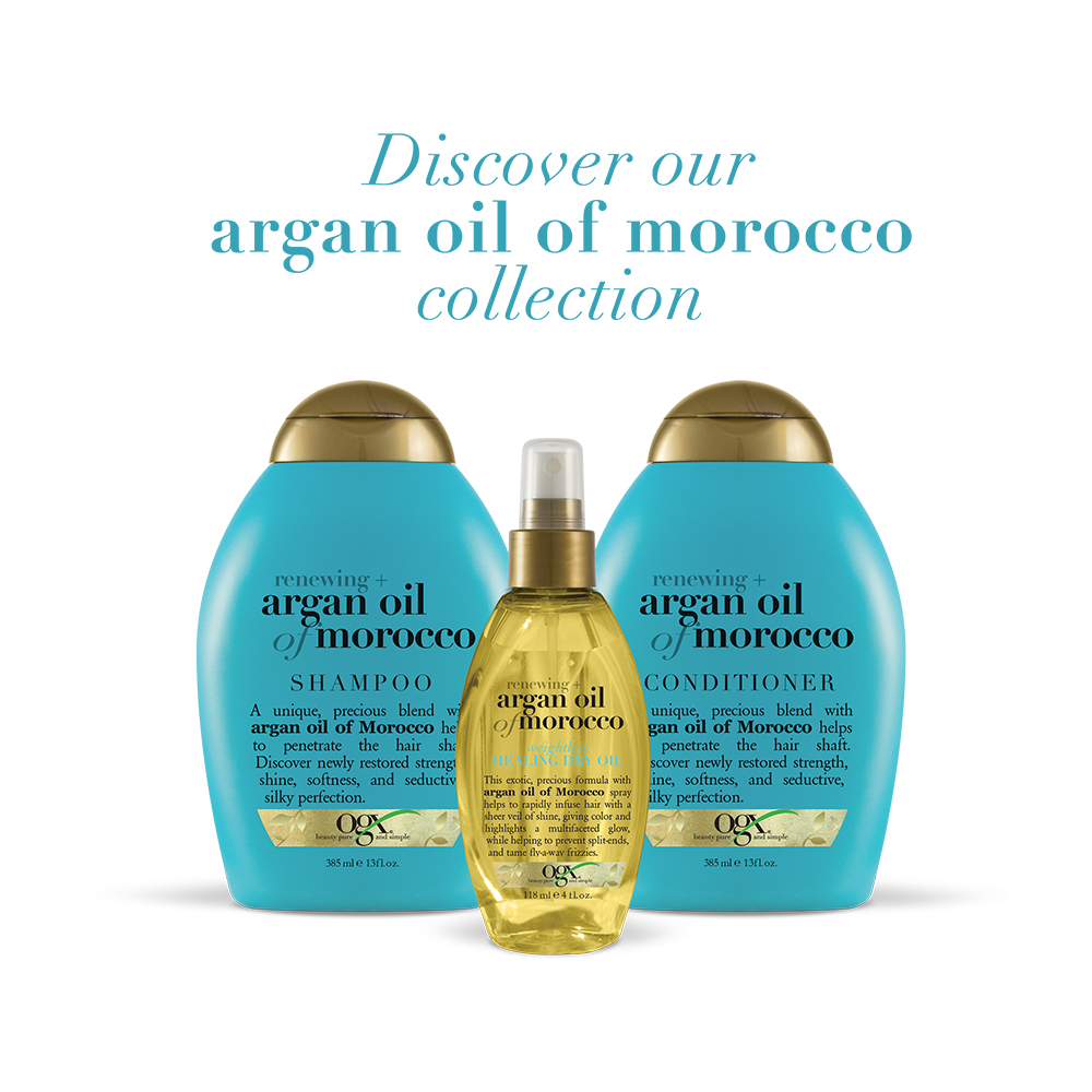 OGX Renewing + Argan Oil of Morocco Hydrating Hair Shampoo, Cold-Pressed Argan Oil to Help Moisturize, Soften & Strengthen Hair, Paraben-Free with Sulfate-Free Surfactants, 13 fl. Oz - 2 Pack - image 3 of 3
