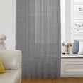 thumbnail image 6 of Vintage Dark Gray Sheer Curtains 45 Inches Long, Farmhouse Retro Solid Color Linen Texture Light Filering Curtains, Breathable Simi Curtain Privacy Drapes for Kitchen Bathroom Small Window Treatment, 6 of 9
